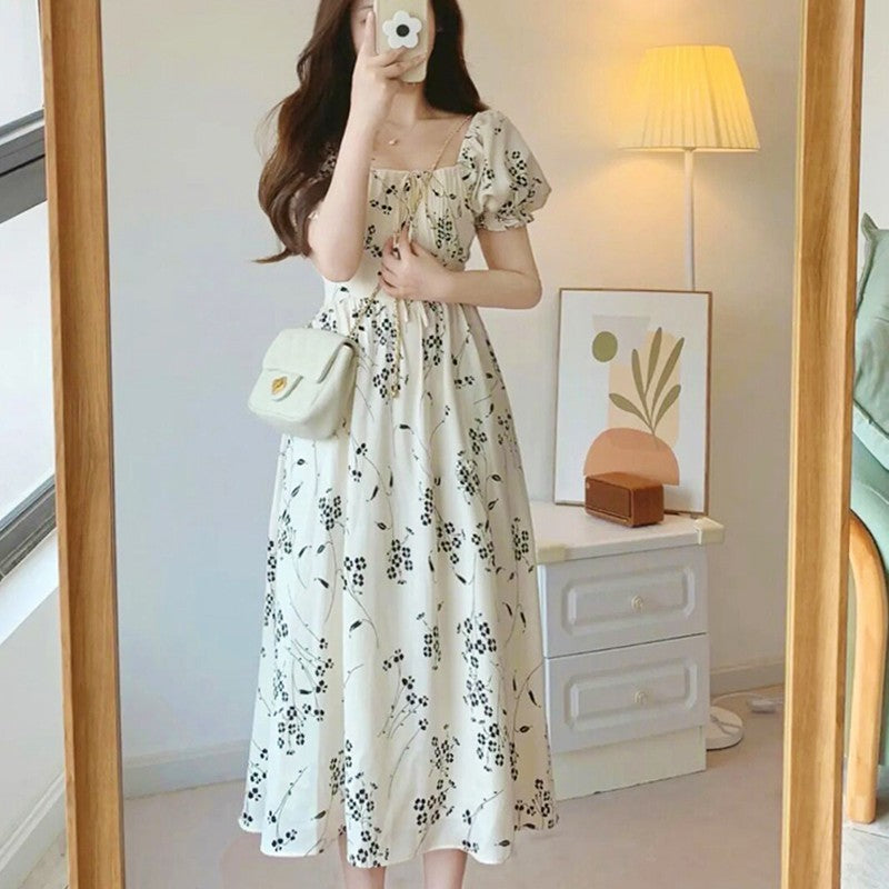 floral square neck maxi dress Sadie Printed Square Neck Maxi Dress | 2 Colors