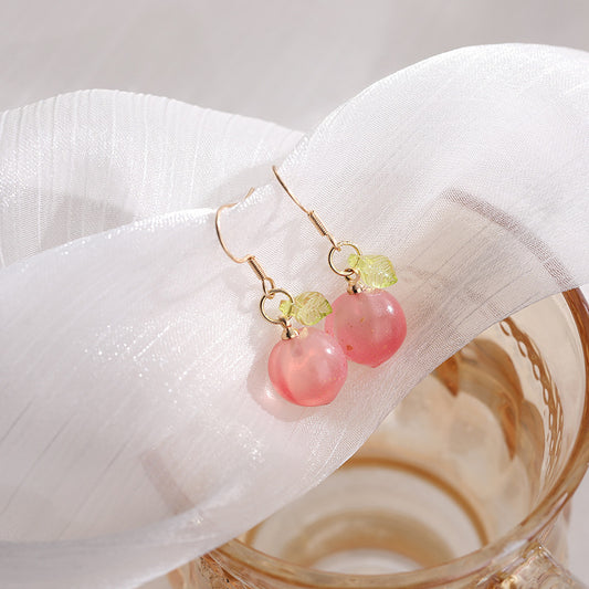 Glass Peach Earrings