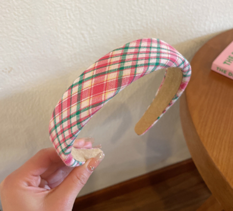 Pink Tartan Headband