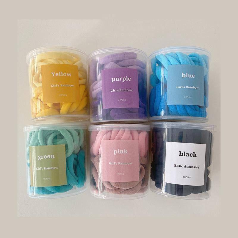 Tristar Boutique Stylish Hair Ties Box - Set of 6 Vibrant Colors | Gentle Elastic Material Blue