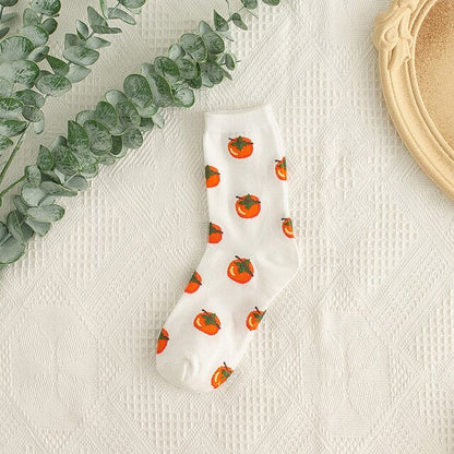 Orange Fruit Tube Socks