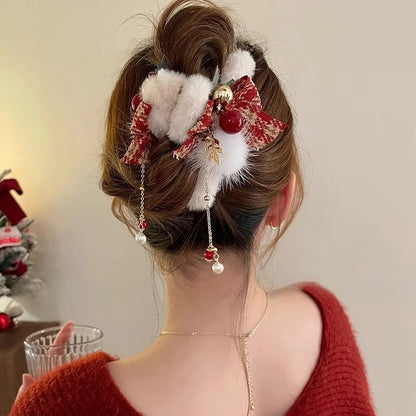 Christmas Plush Claw Clip