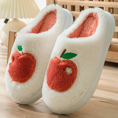 Apple Fuzzy Slippers