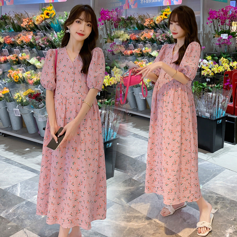 Her Pink Floral Maxi Coat dress