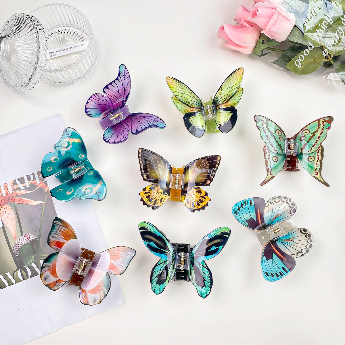 Real Butterfly Claw Clips