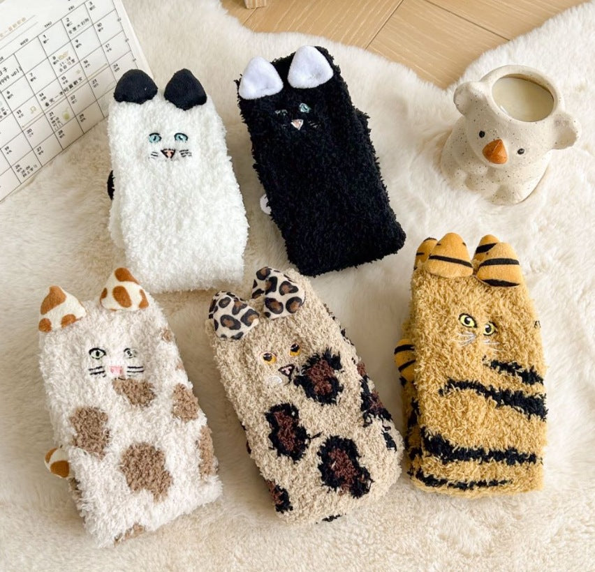 3D Cat Winter Socks