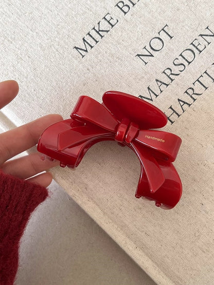 Red Bow Claw Clip