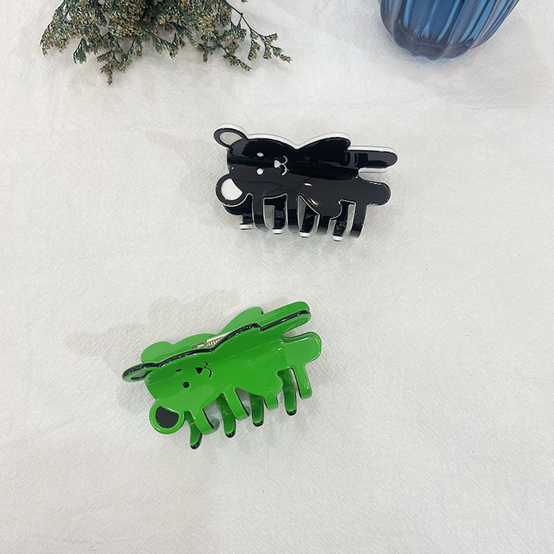 HAND-PAINTED AMERICANA TEDDY BEAR CLAW HAIR CLIP main image 0