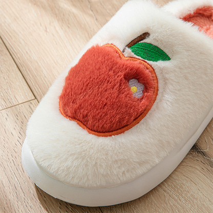 Apple Fuzzy Slippers