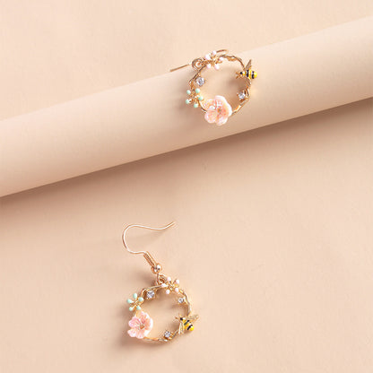 Bees & Flowers Garland Earrings