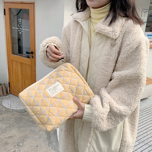 Pastel Plaid Cosmetic Bag