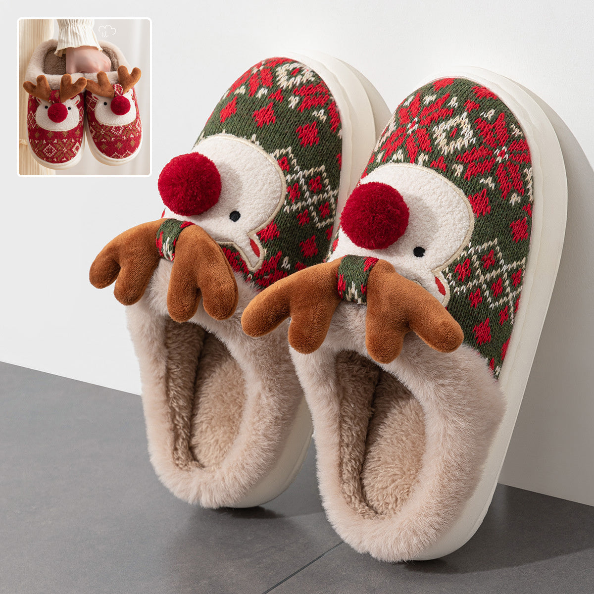 Christmas Elk Slippers