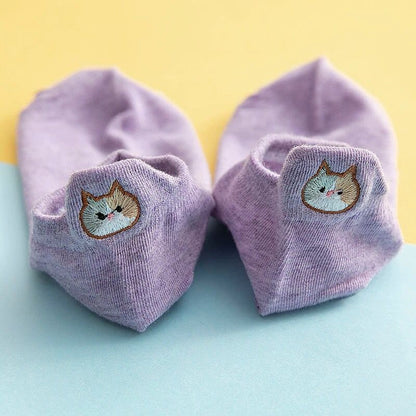 Cat Embroidery Socks