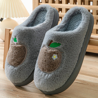 Apple Fuzzy Slippers