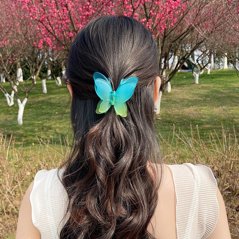 Gradient Butterfly Hair Claw Clip
