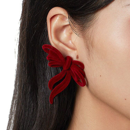 Velvet Ribbon Bow Earrings