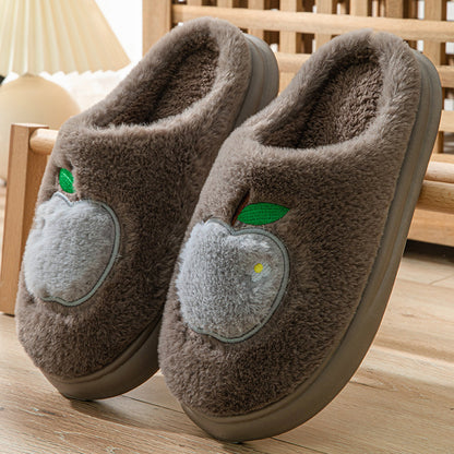 Apple Fuzzy Slippers