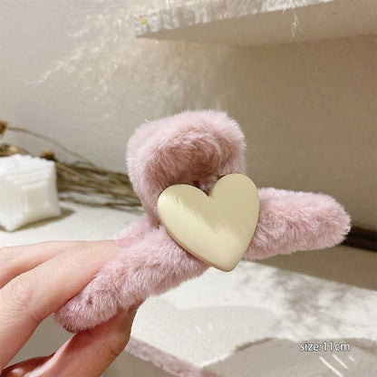 Plush Heart Claw Clip