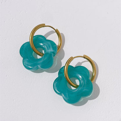 Flower Hoop Earrings