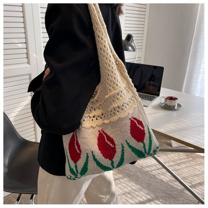 Knitted Tulip Tote Bag