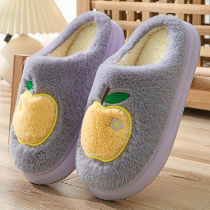 Apple Fuzzy Slippers