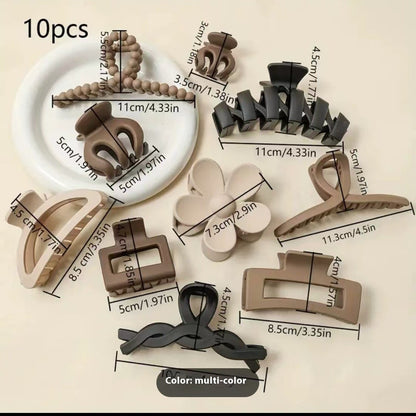 Neutral Claw Clip Set - 10 Pcs