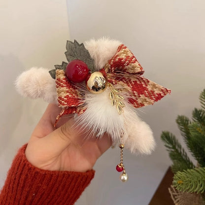 Christmas Plush Claw Clip