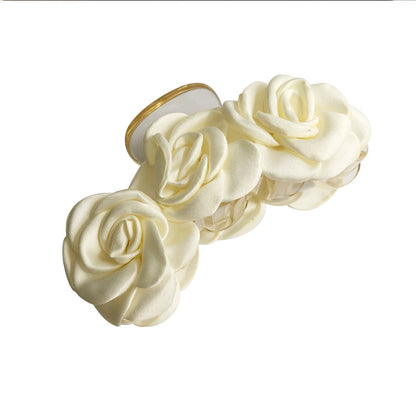 White Rose Claw Clip