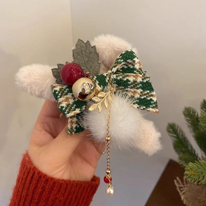 Christmas Plush Claw Clip