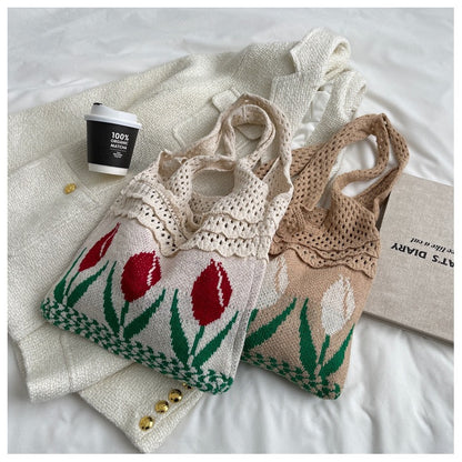 Knitted Tulip Tote Bag