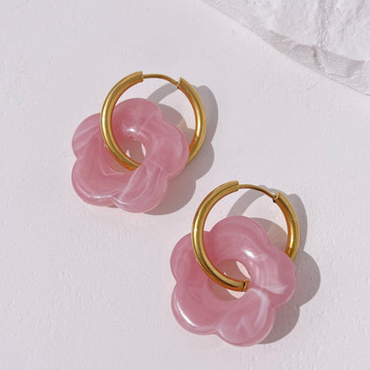 Flower Hoop Earrings