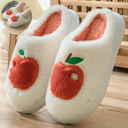 Apple Fuzzy Slippers