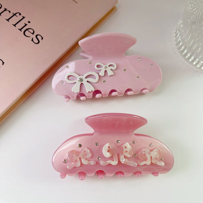 Bow Rhinestone Hair Claw Clips