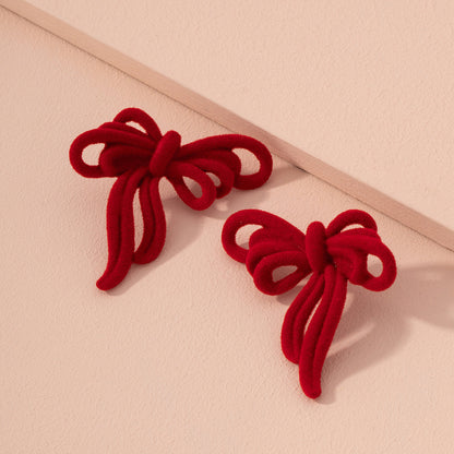 Velvet Ribbon Bow Earrings