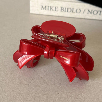 Red Bow Claw Clip