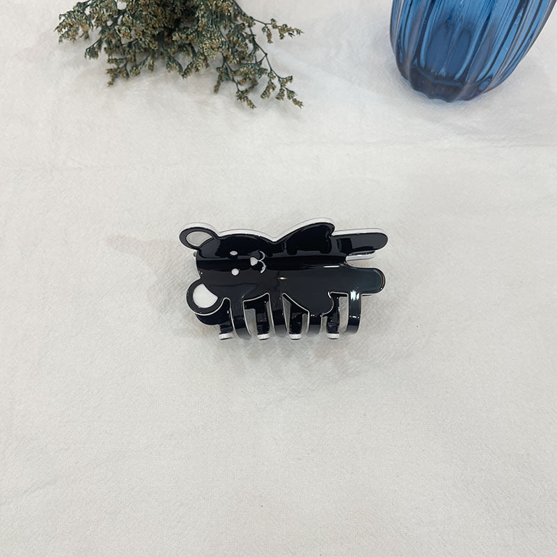 HAND-PAINTED AMERICANA TEDDY BEAR CLAW HAIR CLIP