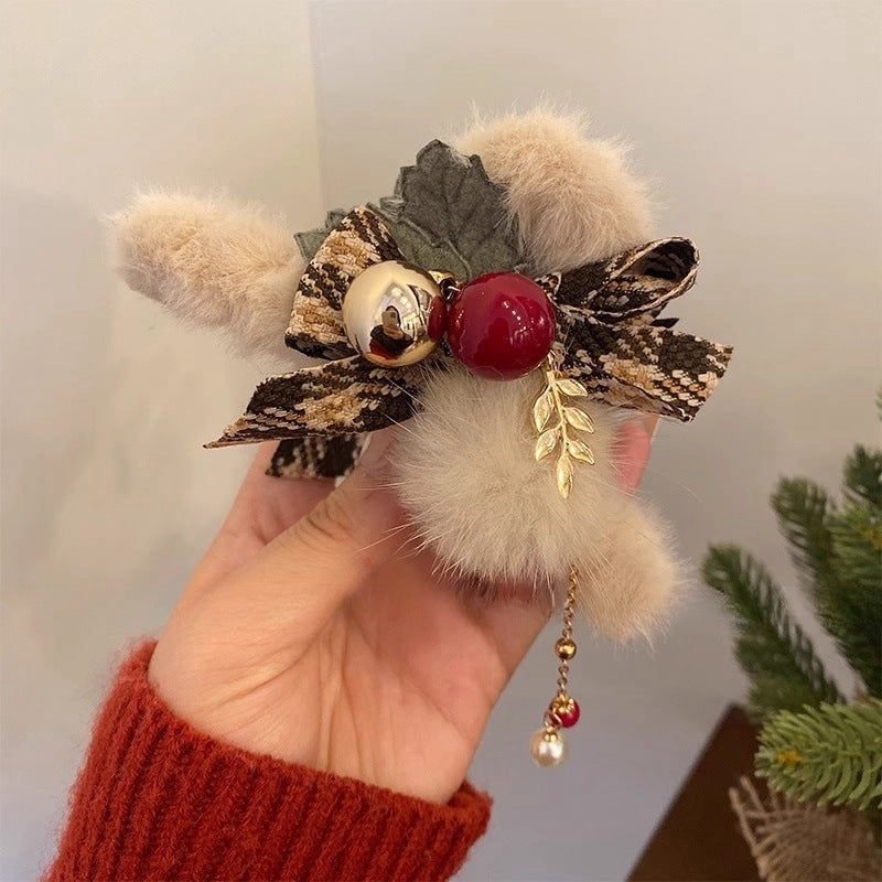 Christmas Plush Claw Clip