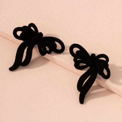 Velvet Ribbon Bow Earrings