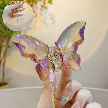 Holographic Butterfly Claw Clip