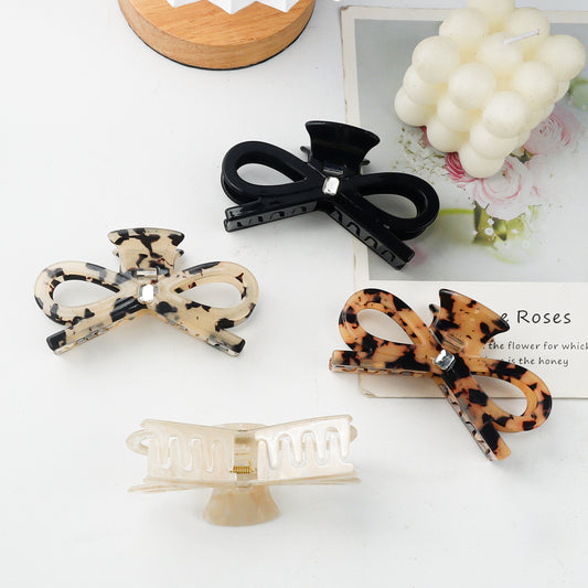 Rhinestone Bow Claw Clip