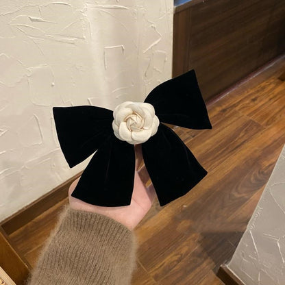 Black Velvet Bow Hair Clip