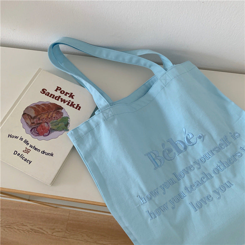 Embroidery Pastel Tote Bags