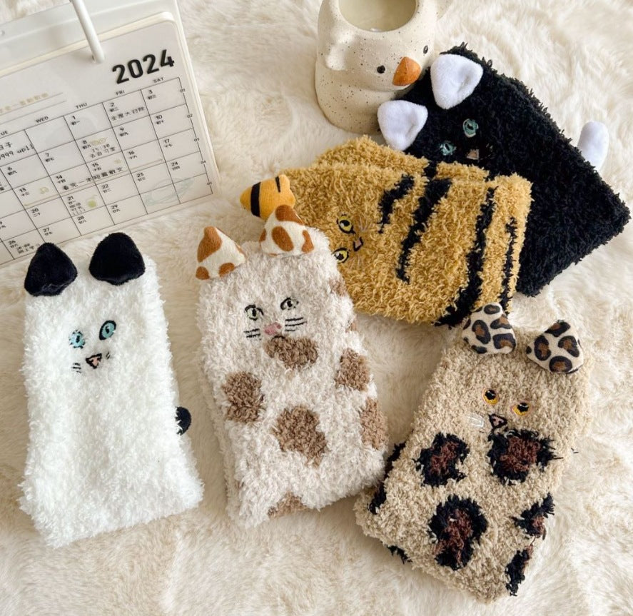 3D Cat Winter Socks