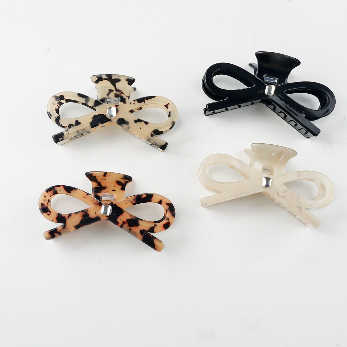 Rhinestone Bow Claw Clip