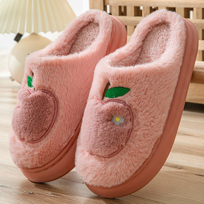 Apple Fuzzy Slippers