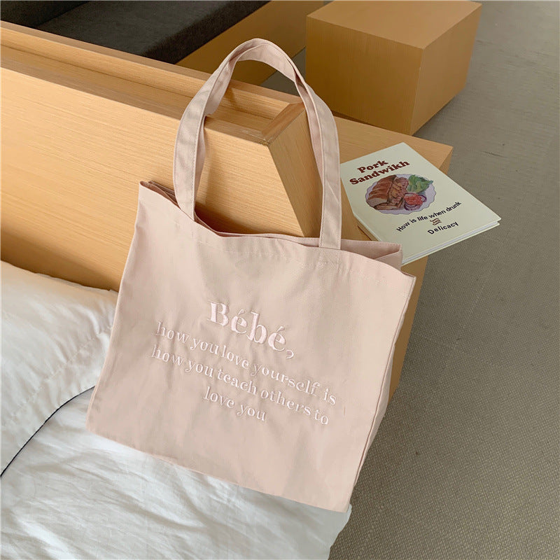 Embroidery Pastel Tote Bags