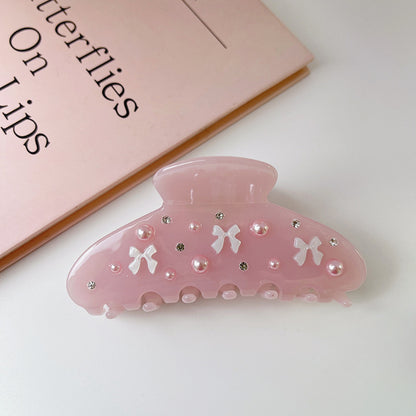 Bow Rhinestone Hair Claw Clips