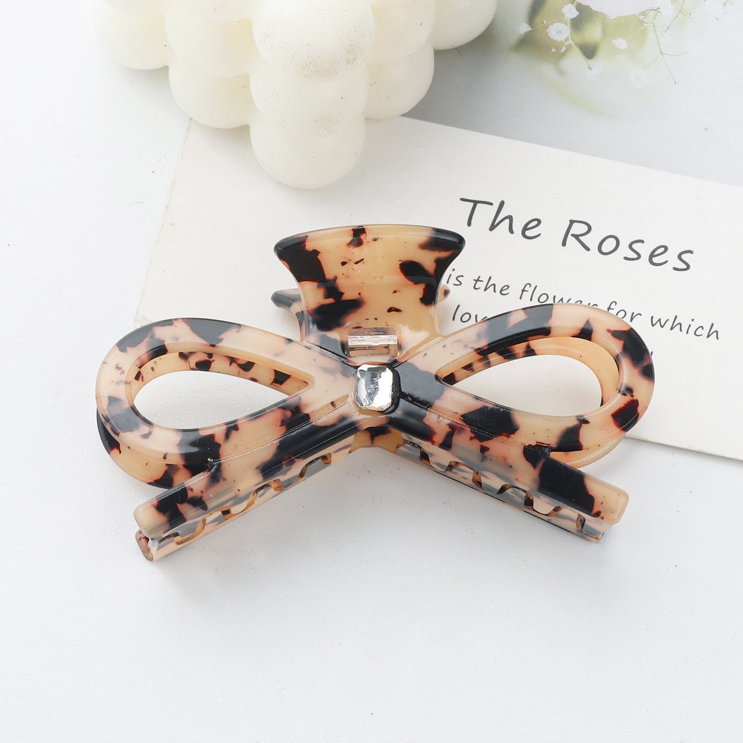 Rhinestone Bow Claw Clip