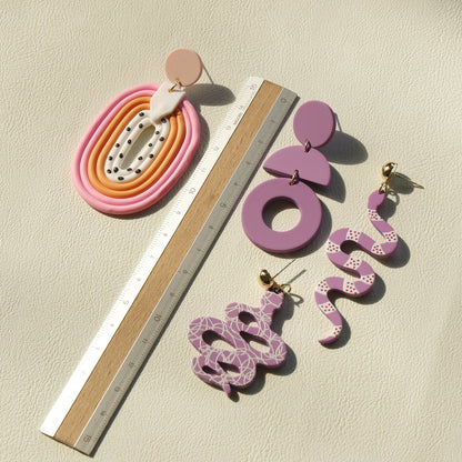 Retro Pastel Clay Earrings