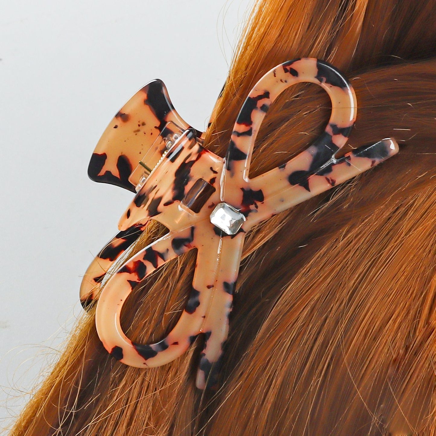 Rhinestone Bow Claw Clip